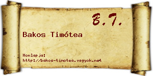 Bakos Timótea névjegykártya