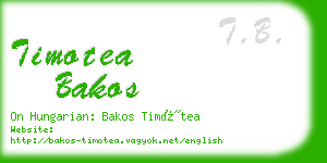 timotea bakos business card